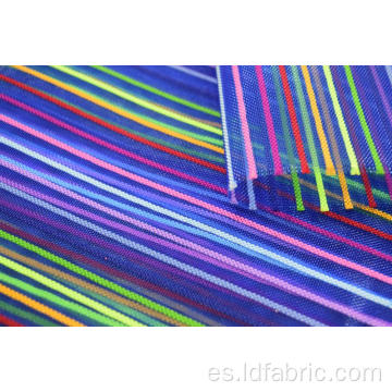 Nylon Poliéster Rayas de colores Tela de malla